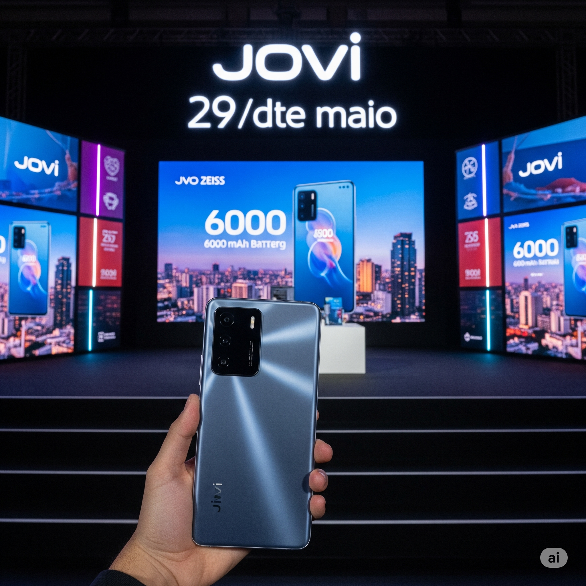 imagem de uma pesssoa mostrando um novo celular